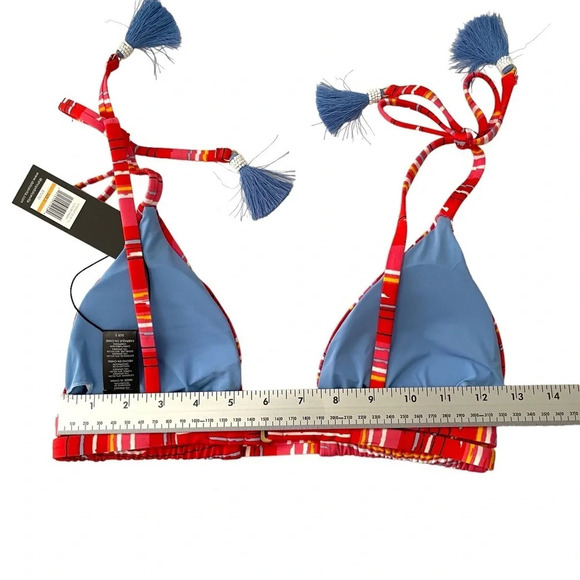 NEW Dolce Vita Tie Strap Triangle Bikini Top Size Small NWT - Picture 3 of 10